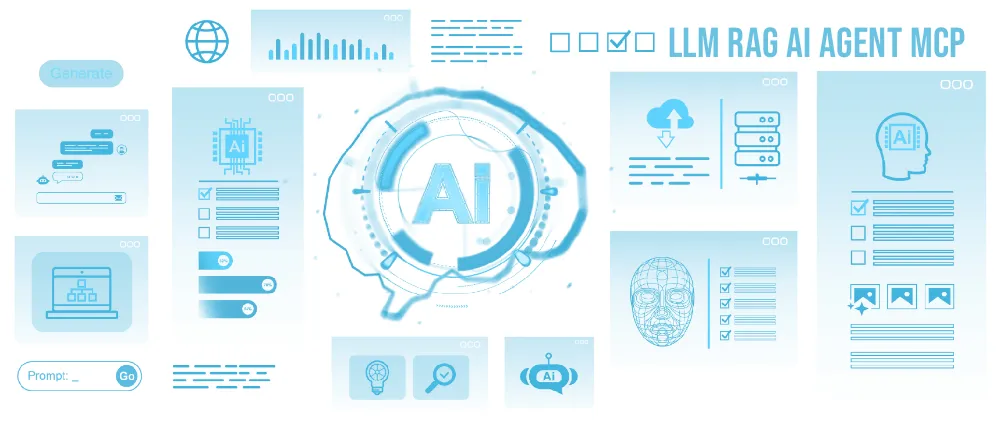LLM RAG AI AGENT MCP concept article hero