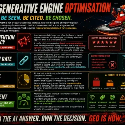 GEO platform review what the platform must actually measure infographic