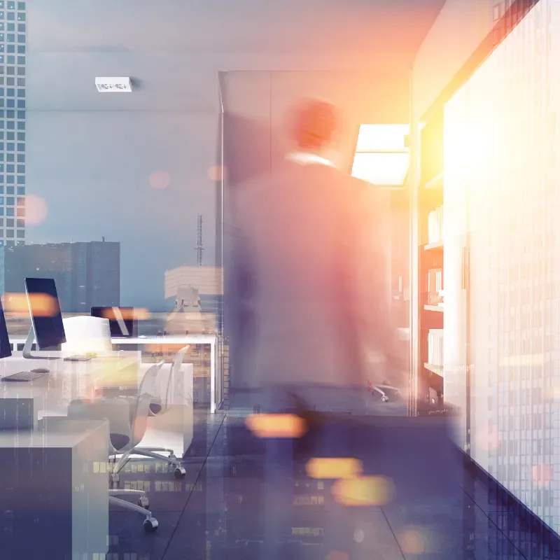 Semantic Analysis Man Office Blurred