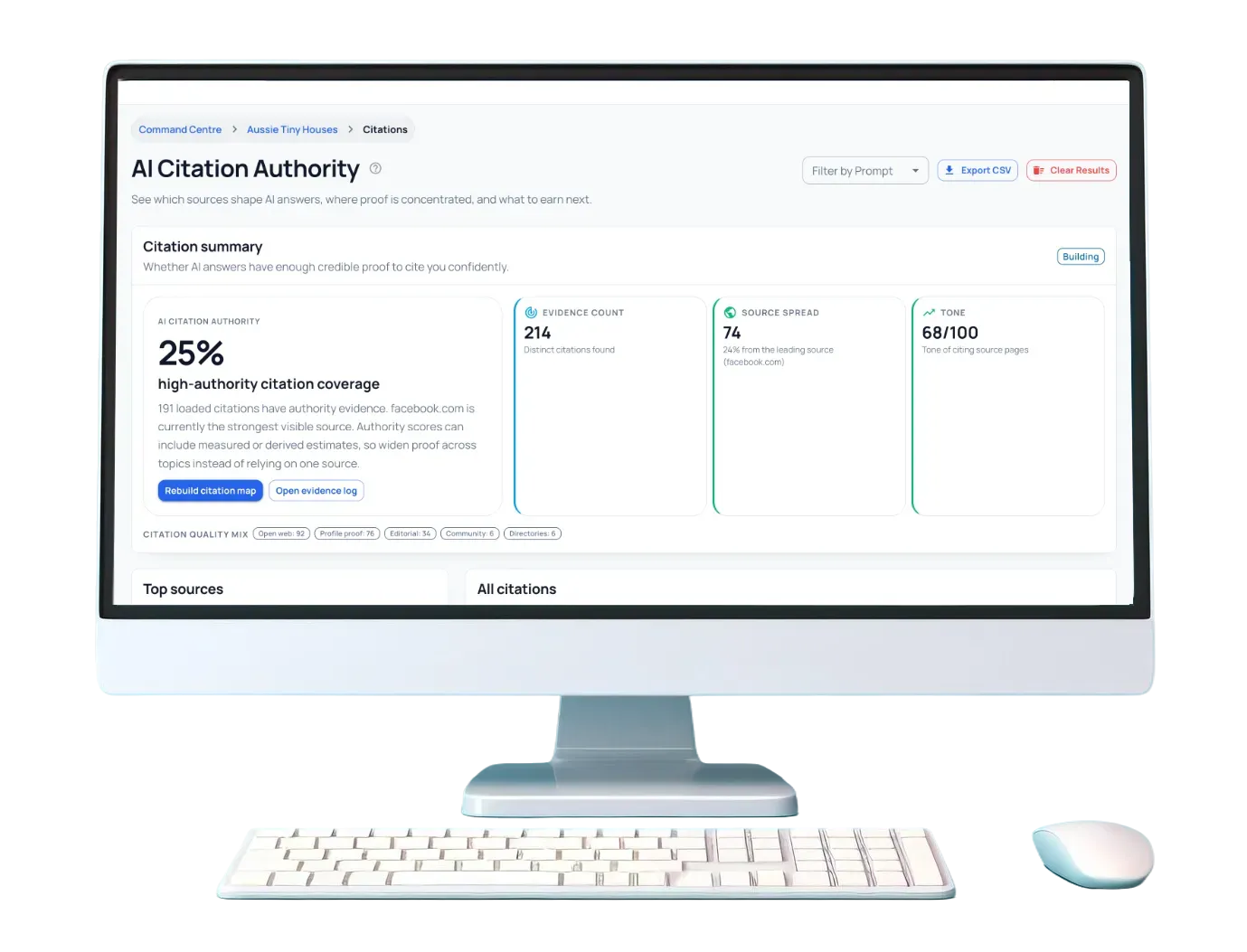 Why Brands Disappear From Chatbots AI Citation Authority Desktop Screen