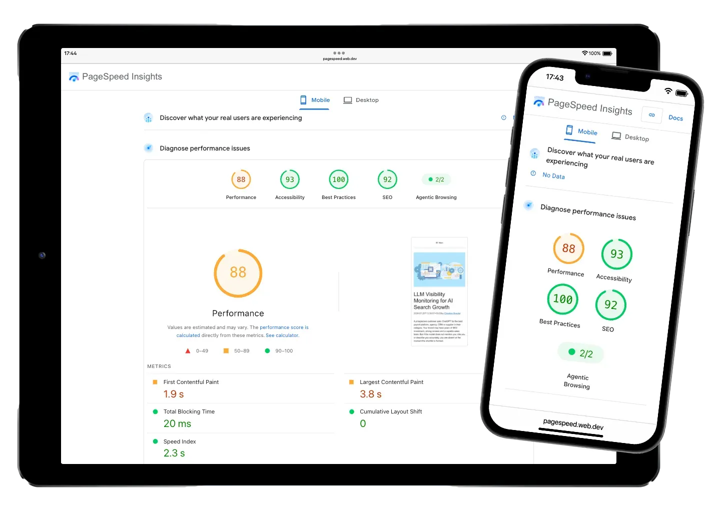 technicial seo google lighthouse ipad